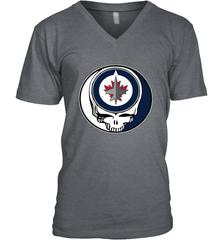 Winnipeg Jets Grateful Dead Steal Your Face Hockey NHL Mens V-Neck T-Shirt Mens V-Neck T-Shirt - VeigarTee
