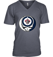 Winnipeg Jets Grateful Dead Steal Your Face Hockey NHL Mens V-Neck T-Shirt Mens V-Neck T-Shirt - VeigarTee