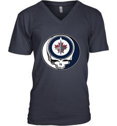 Winnipeg Jets Grateful Dead Steal Your Face Hockey NHL Mens V-Neck T-Shirt