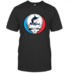 Miami Marlins Grateful Dead Steal Your Face Baseball Mens T-Shirt Mens T-Shirt - VeigarTee
