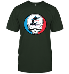 Miami Marlins Grateful Dead Steal Your Face Baseball Mens T-Shirt Mens T-Shirt - VeigarTee
