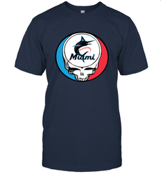 Miami Marlins Grateful Dead Steal Your Face Baseball Mens T-Shirt