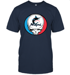 Miami Marlins Grateful Dead Steal Your Face Baseball Mens T-Shirt Mens T-Shirt - VeigarTee
