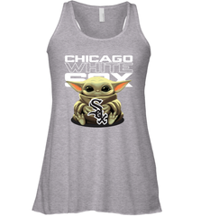 Baby Yoda Hugs Loves The Chicago White Sox Baseball Womens Racerback Tank Top Womens Racerback Tank Top - VeigarTee
