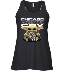 Baby Yoda Hugs Loves The Chicago White Sox Baseball Womens Racerback Tank Top Womens Racerback Tank Top - VeigarTee