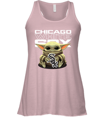 Baby Yoda Hugs Loves The Chicago White Sox Baseball Womens Racerback Tank Top Womens Racerback Tank Top - VeigarTee