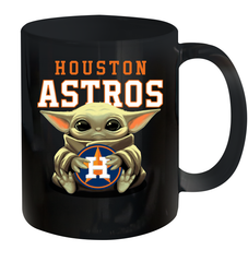 Baby Yoda Hugs Loves The Houston Astros Baseball Ceramic Mug 11oz Ceramic Mug 11oz - VeigarTee