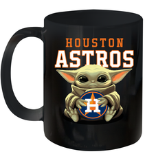 Baby Yoda Hugs Loves The Houston Astros Baseball Ceramic Mug 11oz Ceramic Mug 11oz - VeigarTee
