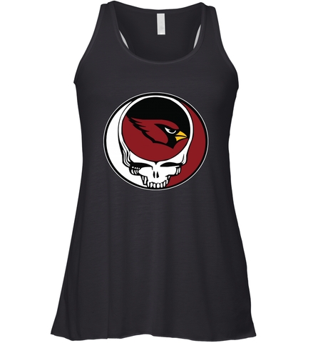 Arizona Cardinals Grateful Dead Steal Your Face NFL Football Womens Racerback Tank Top Womens Racerback Tank Top / Black / XS Womens Racerback Tank Top - VeigarTee
