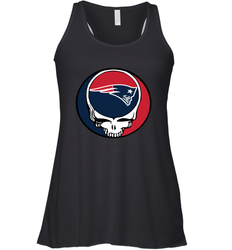 New England Patriots Grateful Dead Steal Your Face NFL Football Womens Racerback Tank Top