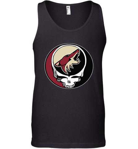 Arizona Coyotes Grateful Dead Steal Your Face Hockey NHL Mens Tank Top Mens Tank Top / Black / XS Mens Tank Top - VeigarTee