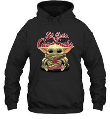Baby Yoda Hugs Loves The St Louis Cardinals Baseball Adult Hoodie Sweatshirt Adult Hoodie Sweatshirt - VeigarTee
