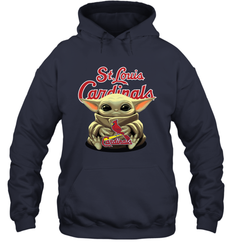 Baby Yoda Hugs Loves The St Louis Cardinals Baseball Adult Hoodie Sweatshirt