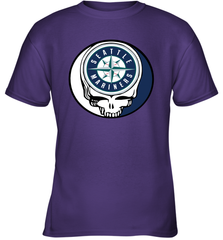Seattle Mariners Grateful Dead Steal Your Face Baseball Youth T-Shirt Youth T-Shirt - VeigarTee