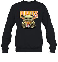 Baby Yoda Hugs Loves The Pittsburgh Pirates Baseball Adult Sweatshirt Adult Sweatshirt - VeigarTee