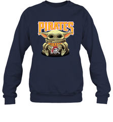 Baby Yoda Hugs Loves The Pittsburgh Pirates Baseball Adult Sweatshirt Adult Sweatshirt - VeigarTee