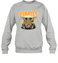 Baby Yoda Hugs Loves The Pittsburgh Pirates Baseball Adult Sweatshirt Adult Sweatshirt - VeigarTee