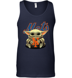 Baby Yoda Hugs Loves The New York Mets Baseball Mens Tank Top