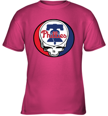 Philadelphia Phillies Grateful Dead Steal Your Face Baseball Youth T-Shirt Youth T-Shirt - VeigarTee