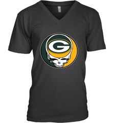 Green Bay Packers Grateful Dead Steal Your Face NFL Football Mens V-Neck T-Shirt Mens V-Neck T-Shirt - VeigarTee