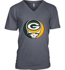 Green Bay Packers Grateful Dead Steal Your Face NFL Football Mens V-Neck T-Shirt Mens V-Neck T-Shirt - VeigarTee