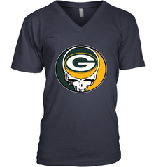 Green Bay Packers Grateful Dead Steal Your Face NFL Football Mens V-Neck T-Shirt Mens V-Neck T-Shirt - VeigarTee