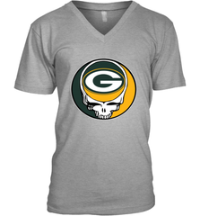 Green Bay Packers Grateful Dead Steal Your Face NFL Football Mens V-Neck T-Shirt Mens V-Neck T-Shirt - VeigarTee