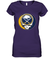 Buffalo Sabres Grateful Dead Steal Your Face Hockey NHL Womens V-Neck T-Shirt Womens V-Neck T-Shirt - VeigarTee