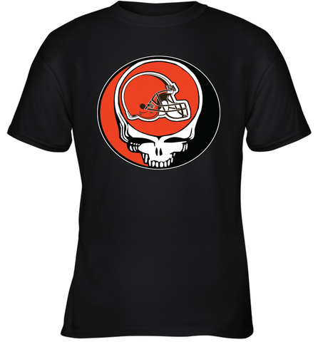 Cleveland Browns Grateful Dead Steal Your Face NFL Football Youth T-Shirt Youth T-Shirt / Black / XS Youth T-Shirt - VeigarTee