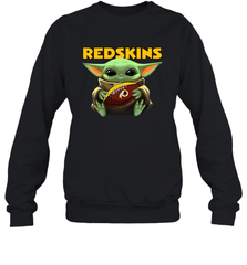 Baby Yoda Loves The Washington Redskins Star Wars Baby Yoda Hugs Redskins NFL Adult Sweatshirt Adult Sweatshirt - VeigarTee