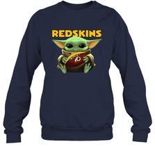 Baby Yoda Loves The Washington Redskins Star Wars Baby Yoda Hugs Redskins NFL Adult Sweatshirt Adult Sweatshirt - VeigarTee