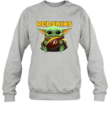 Baby Yoda Loves The Washington Redskins Star Wars Baby Yoda Hugs Redskins NFL Adult Sweatshirt Adult Sweatshirt - VeigarTee