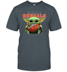 Baby Yoda Loves The Cincinnati Bengals Star Wars Baby Yoda Hugs Bengals NFL Mens T-Shirt Mens T-Shirt - VeigarTee