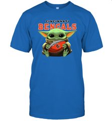 Baby Yoda Loves The Cincinnati Bengals Star Wars Baby Yoda Hugs Bengals NFL Mens T-Shirt Mens T-Shirt - VeigarTee