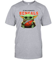 Baby Yoda Loves The Cincinnati Bengals Star Wars Baby Yoda Hugs Bengals NFL Mens T-Shirt Mens T-Shirt - VeigarTee