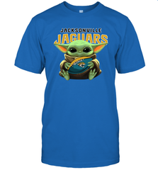 Baby Yoda Loves The Jacksonville Jaguars Star Wars Baby Yoda Hugs Jaguars NFL Mens T-Shirt Mens T-Shirt - VeigarTee