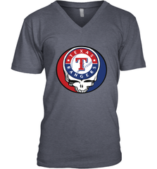 Texas Rangers Grateful Dead Steal Your Face Baseball Mens V-Neck T-Shirt Mens V-Neck T-Shirt - VeigarTee