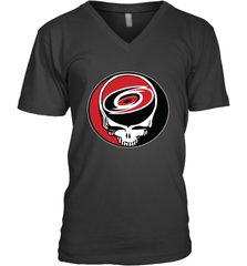 Carolina Hurricanes Grateful Dead Steal Your Face Hockey NHL Mens V-Neck T-Shirt Mens V-Neck T-Shirt - VeigarTee