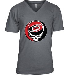 Carolina Hurricanes Grateful Dead Steal Your Face Hockey NHL Mens V-Neck T-Shirt Mens V-Neck T-Shirt - VeigarTee