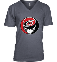 Carolina Hurricanes Grateful Dead Steal Your Face Hockey NHL Mens V-Neck T-Shirt Mens V-Neck T-Shirt - VeigarTee