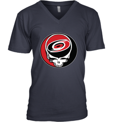 Carolina Hurricanes Grateful Dead Steal Your Face Hockey NHL Mens V-Neck T-Shirt Mens V-Neck T-Shirt - VeigarTee