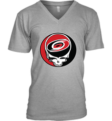 Carolina Hurricanes Grateful Dead Steal Your Face Hockey NHL Mens V-Neck T-Shirt Mens V-Neck T-Shirt - VeigarTee