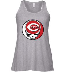 Cincinnati Reds Grateful Dead Steal Your Face Baseball Womens Racerback Tank Top