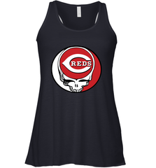 Cincinnati Reds Grateful Dead Steal Your Face Baseball Womens Racerback Tank Top Womens Racerback Tank Top - VeigarTee