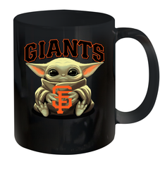 Baby Yoda Hugs Loves The San Francisco GiantsBaseball Ceramic Mug 11oz Ceramic Mug 11oz - VeigarTee