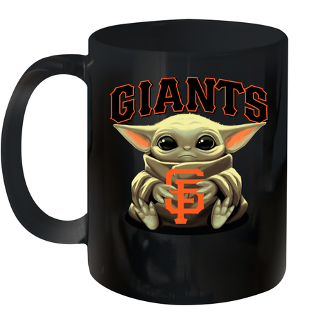 Baby Yoda Hugs Loves The San Francisco GiantsBaseball Ceramic Mug 11oz Ceramic Mug 11oz / Black / 11oz Ceramic Mug 11oz - VeigarTee
