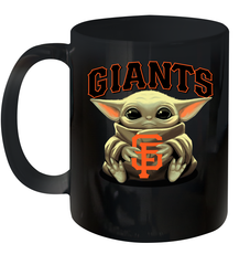 Baby Yoda Hugs Loves The San Francisco GiantsBaseball Ceramic Mug 11oz Ceramic Mug 11oz - VeigarTee