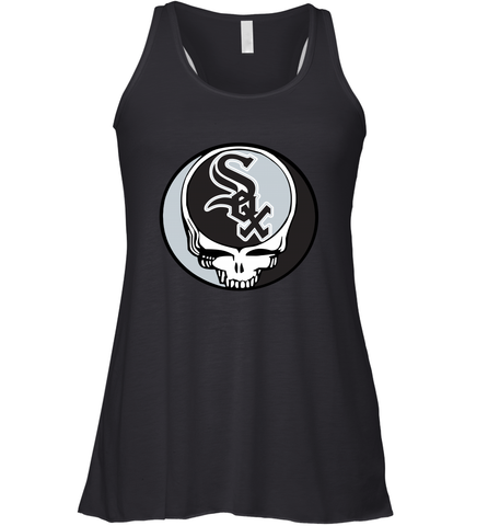 Chicago White Sox Grateful Dead Steal Your Face Baseball Womens Racerback Tank Top Womens Racerback Tank Top / Black / XS Womens Racerback Tank Top - VeigarTee