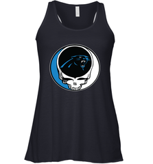 Carolina Panthers Grateful Dead Steal Your Face NFL Football Womens Racerback Tank Top Womens Racerback Tank Top - VeigarTee