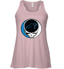 Carolina Panthers Grateful Dead Steal Your Face NFL Football Womens Racerback Tank Top Womens Racerback Tank Top - VeigarTee